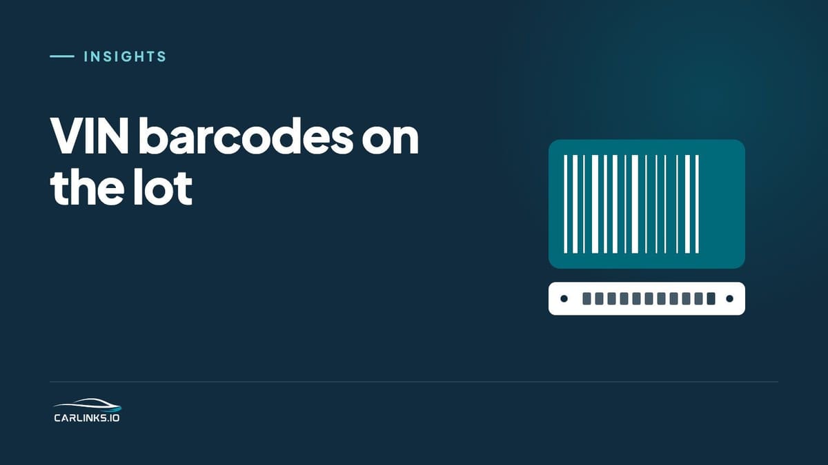 Illustration of a barcode above a vehicle identification number plate